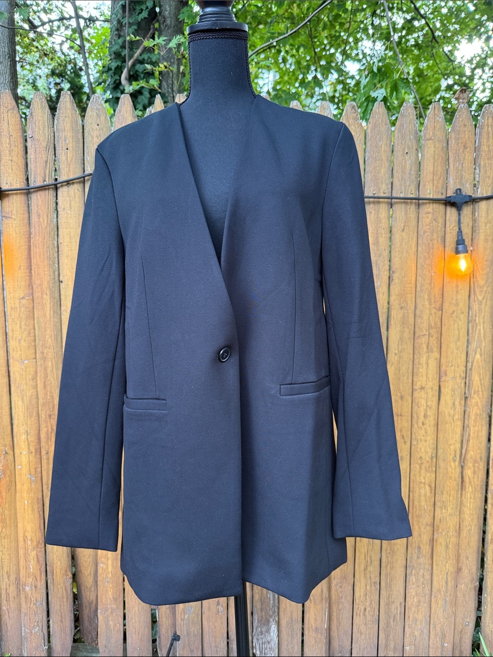 SPANX Black Single-Button Open-Front Blazer